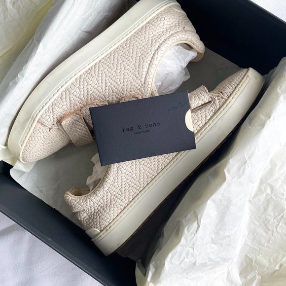 Rag & Bone Kent Velcro Off-White Neutral Sneakers - Picture 4 of 12